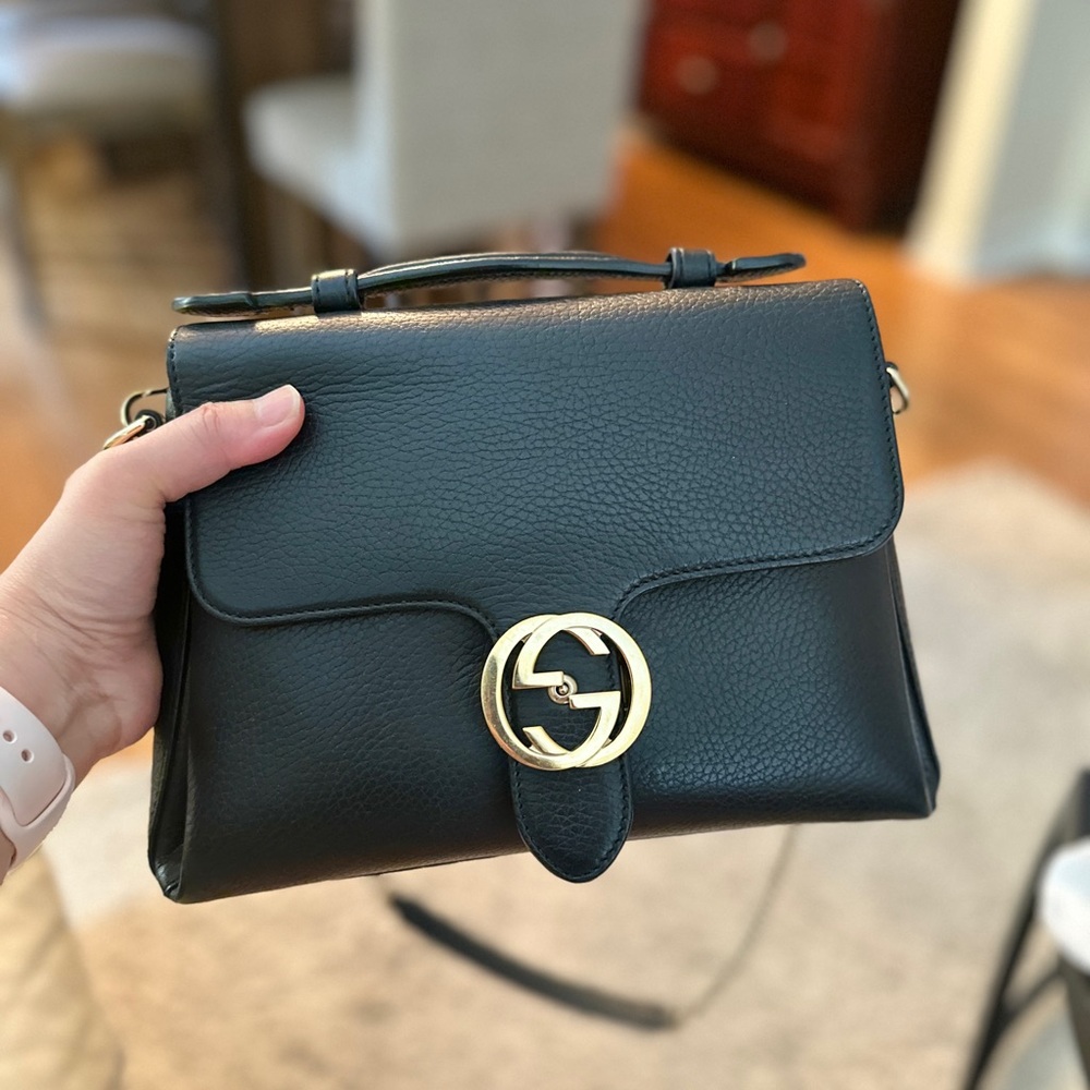 ❌SOLD❌Gucci Interlocking Flap Tote Bag with Chain Shoulder Bag - Picture 1 of 16